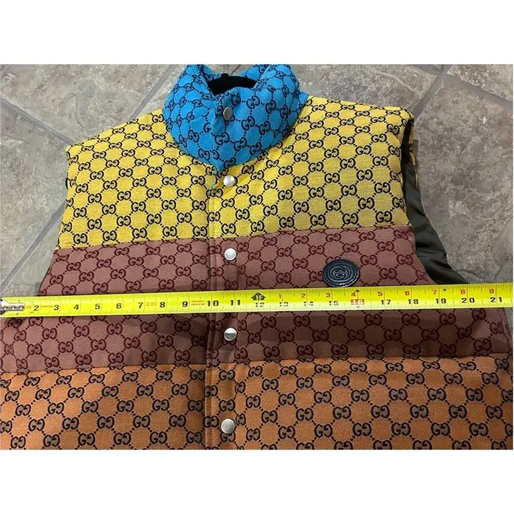 Men's Gucci Multicolor Yellow Blue Pink Patchwork GG down size 48